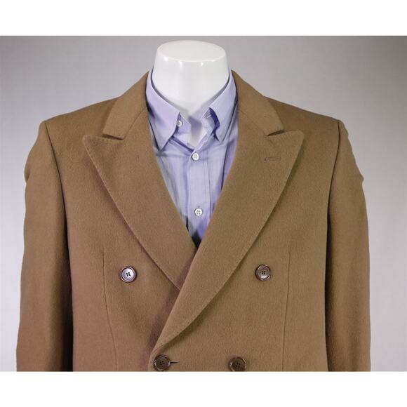 Marcello Milanelli Camel Brown Zegna Wool 2Btn Double Breasted Overcoat Coat 38S - Picture 3 of 10